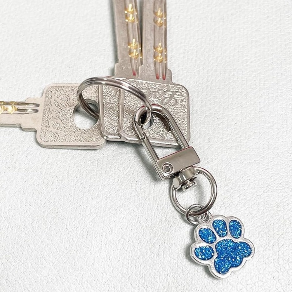 Key Chain Paw Print Women’s Bag Charm Black Car Ring Pendant Purse Backpack New - Picture 3 of 8